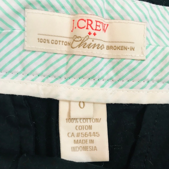 J. Crew Chino Broken-In Black Shorts 0 - Picture 5 of 10